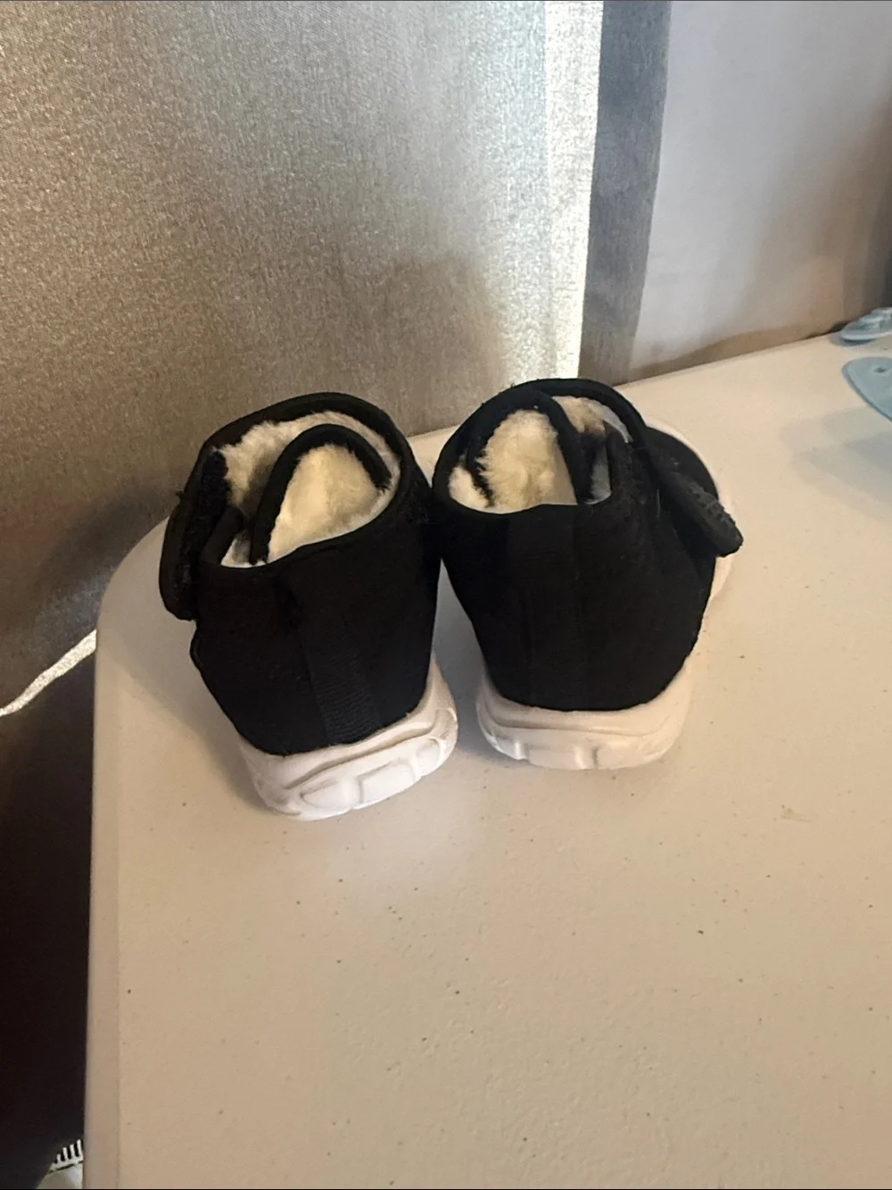 Kids Black Winter Booties with Plush Lining
